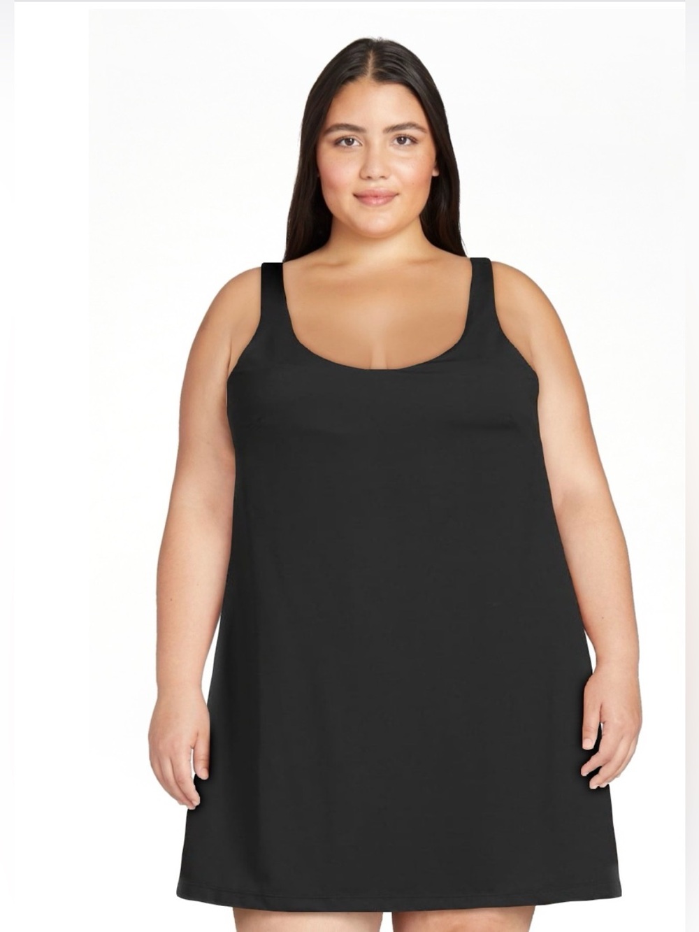 AVIA Plus Size CROSS BACK BUTTER-SOFT Dress with Built In Bra & SHORTS